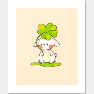 Bunny With Clover Posters and Art